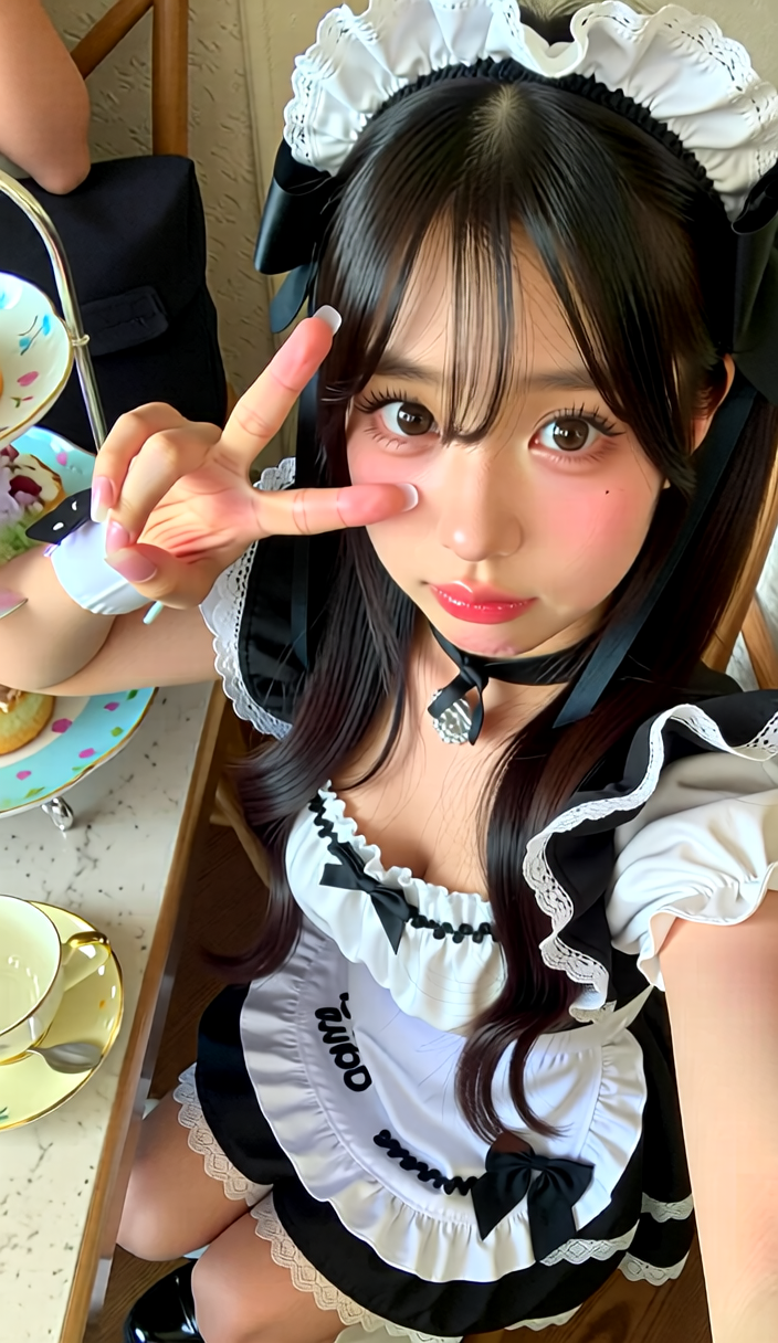 【かわいいメイドさんが即尺】AI生成フェラ動画！喉奥まで激しく咥え込む激エロメイドとのご奉仕フェラのサムネイル