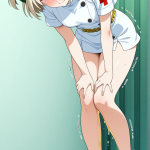 【エロ画像】プラチナ金髪刈り上げショート丸×おしっこ・放尿_AI_アニメエロ画像のサムネイル