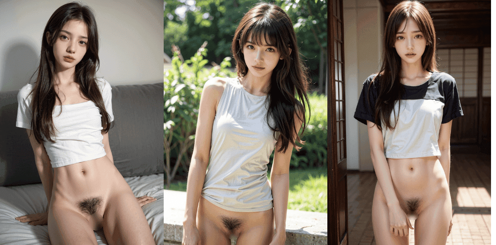 陰毛フェチ必見！シャツだけ着たAI美女の無防備な下半身エロ画像まとめ【AIエロ画像】のサムネイル