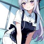 【エロ画像】水色ハーフアップ巨乳メイド×ナース服_AI_アニメエロ画像のサムネイル