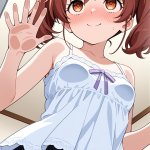 【エロ画像】茶髪ツインテール貧乳長身×ガラスおっぱい押し付け_AI_アニメエロ画像のサムネイル