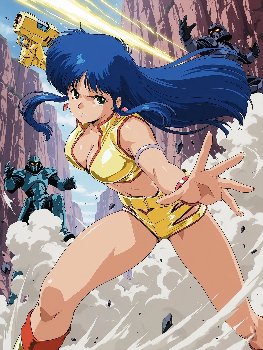 【ダーティペア】可憐でセクシーな戦闘シーンを魅せるユリの二次AI画像のサムネイル